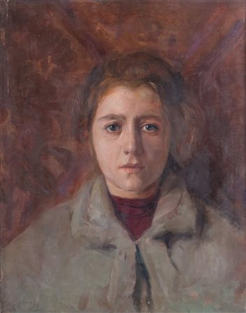 CARLO CORSI (Nizza 1879 – Bologna 1966) “Ritratto di Virginia”. Olio su tela...