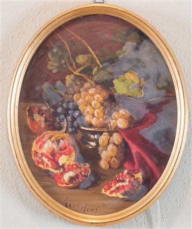 AGOSTINO ZUCCHINI (Fiesso di Budrio 1894 - Bologna 1972) “Uva e melograno"....