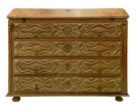 Ribalta in legno di rovere, Francia , XVIII secolo. Sul fronte quattro...