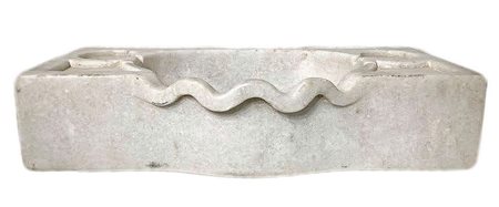 Acquasantiera in marmo, gi&agrave; adattata per uso lavabo, XX secolo. H cm...