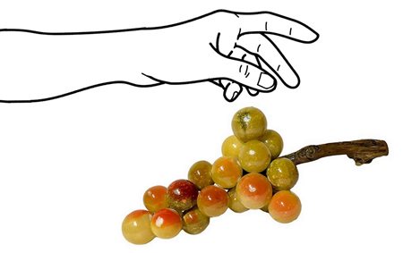 Grappolo d'uva con acini in alabastro, decorazione da tavolo, 1940-1950....