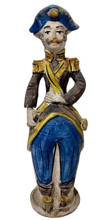 Lumiera in ceramica di Caltagirone, XX secolo H cm 43