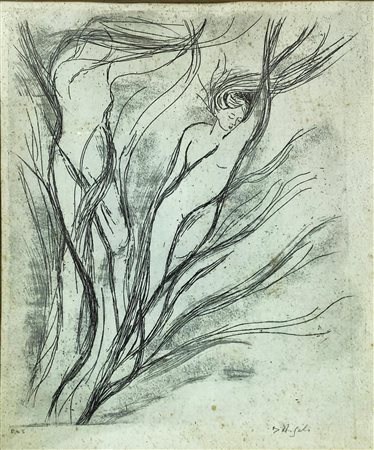 Incisione raffigurante nudi di donna, AlfredoÂ D'angeloÂ (Catania 1903 â€“...