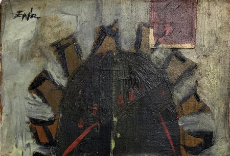 Dipinto ad olio su tela, &ldquo;La Galleria&rdquo;, composizione astratta,...