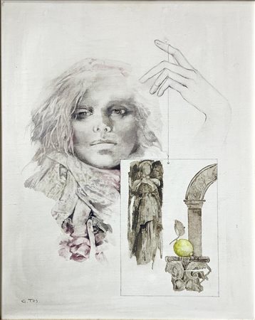 Olio su tela raffigurante â€œTaormina 86. Il ritorno...