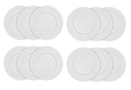 Gruppo di 12 sottopiatti in porcellana bianca. Le Coquet, Limoges-France....