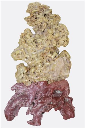 Scultura in radica in pietra saponaria H cm 63