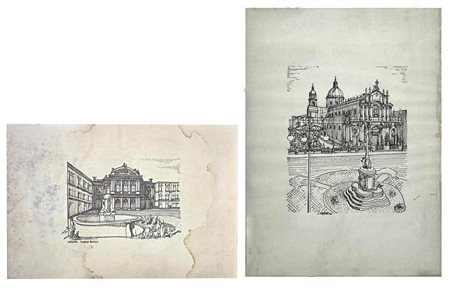 Due disegni di Catania Sebastiano Paradiso (1914-1983), pittore scultore,...