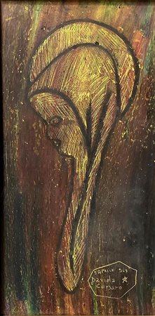 Graffito raffigurante Madonna, firmato e datato in basso a destra Davide...