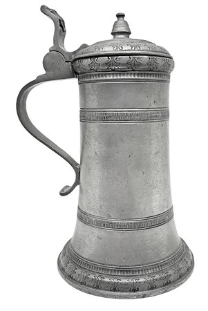 Antica caraffa in peltro. H cm 26