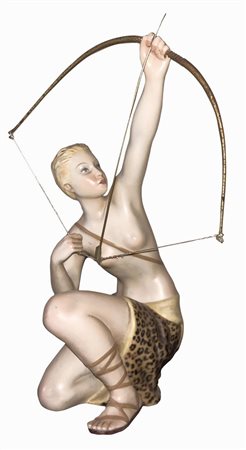 Ronzan, dis. G. Ronzan. Statua raffigurante Diana cacciatrice, in pasta...