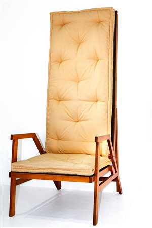 Interflex, su disegno M.Zanuso, mod. po-let. Poltrona struttura in faggio e...