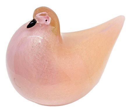 Colomba della serie Tepore. Vetro sommerso con inclusione di foglia dâ€™oro e...