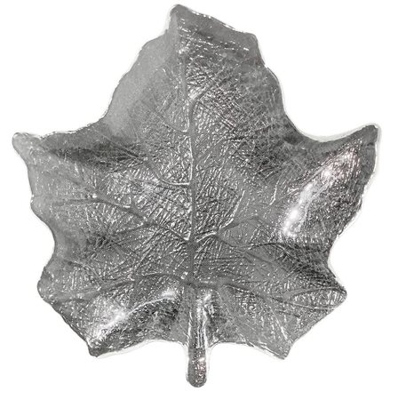 Grande centrotavola a forma di foglia in vetro di Murano. H cm 38, larghezza...