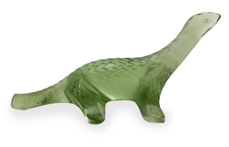 Statuetta in vetro raffigurante lucertola. Firmata Lalique 17. H cm 7,5