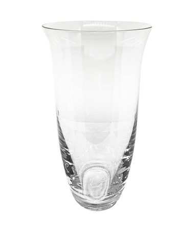 Vaso in cristallo di forma ogivale con bordo molato. H Cm 24. Larghezza...