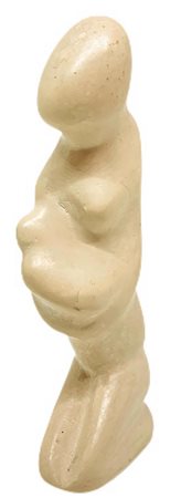 Statuetta in travertino raffigurante maternitÃ . H cm 16
