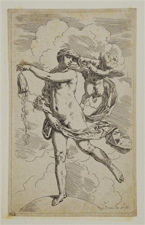 Simone Cantarini LA FORTUNA acquaforte, cm 23,3x14,3; foglio cm 24,5x15,2 in...