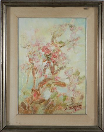 TARTAGLIONE Natura morta di fiori. Olio su tela. Cm 65,5x50. Cornice presente.