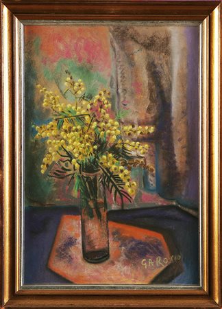 GAROSIO OTTORINO (1904 - 1980) Mimosa. Pastelli su cartoncino. Cm 57x39,5. In...