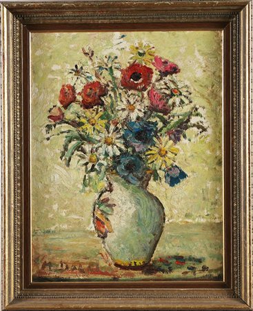 DOLCI MARTINO (1912 - 1994) Natura morta di fiori. Olio su faesite. Cm...