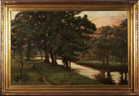PERCIBALYETTS WILLIAM Bosco. Olio su tela. Cm 68,5x106,5. Firma in basso a...