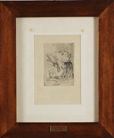 RENOIR PIERRE AUGUSTE (1841 - 1919) Le chapeau épinglé. Puntasecca. Cm...