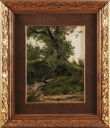 LEIDI PIETRO (1892 - 1930) Castagno di Siviano - Montisola. Olio su cartone...