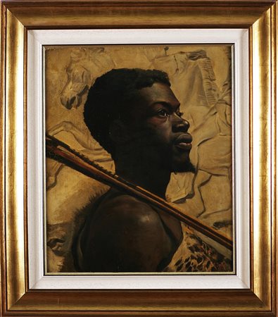 BOYD WALTER SCOTT (1834 - 1901) Ritratto di guerriero Masai di profilo. 1880...