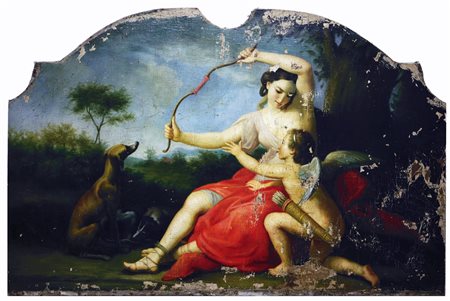 Ambiente di - BATONI POMEPEO (1708 - 1787) Diana e puttino. Olii su tela. Cm...