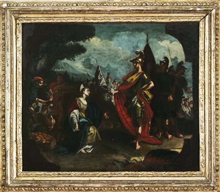 Ambiente di - SOLIMENA FRANCESCO (1657 - 1747) La clemenza di Scipione. Olio...