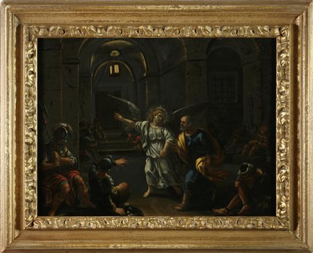 MAESTRO GENOVESE ? DEL XVII SECOLO La liberazione di San Pietro dal carcere,...