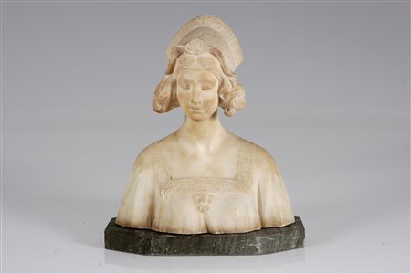 SCULTORE NORD EUROPEO DEL XIX SECOLO Marmo bianco. Cm 30,5x26x15.