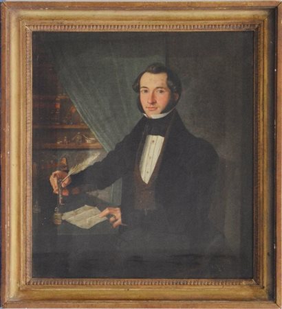 Herbert Luther Smith "Ritratto di scienziato" 1857, olio su tela (cm 40x35) Firm