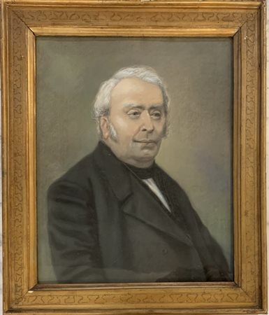 Ignoto "Ritratto maschile" pastelli colorati (cm 48x39) In cornice