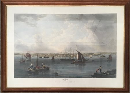 Charles Mottram (1807-1876) da John William Hill "Boston" incisione (cm 73x105,