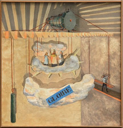 Mario Tedeschi "La Gloire" olio su tela (cm 90x87) Al retro: titolato, firmato e