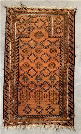 Tappeto preghiera Afghan, Turkestan occidentale, inizio secolo XX. Mirab decora
