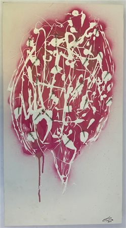 Ignoto “Senta titolo” 2013, tecnica mista polimaterica su tela (cm 82x44) firma