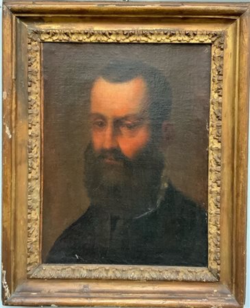 Ignoto "Ritratto virile" antico dipinto ad olio su tela (cm 45x35). In cornice