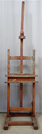 Cavalletto da pittore in legno con altezza regolabile marcato "DITTA E. GARIGNA