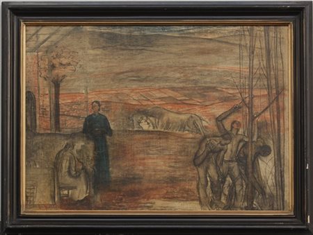 Pietro Gaudenzi "Senza titolo" 
tecnica mista su tavola
cm 43x60
firmato in bass