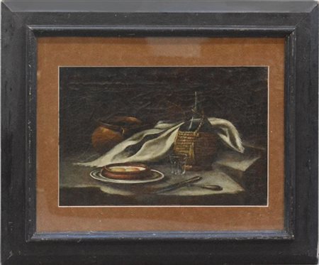 Ignoto del XX Secolo "Natura morta" olio su tela (cm 38x56) In cornice (difetti