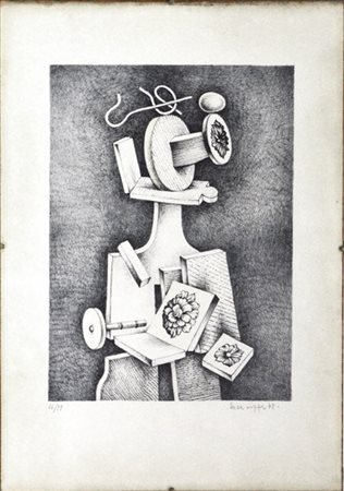 Luca Crippa "Senza titolo" 1972
itografia in bianco e nero
cm 50x35
firmato e da