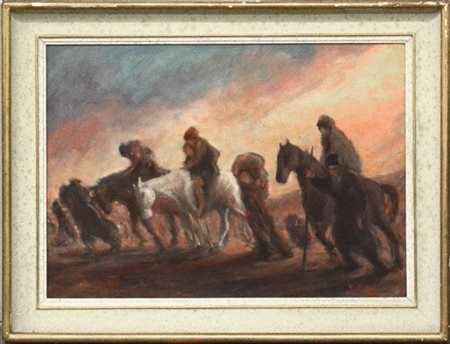 Firma indecifrata "Senza titolo" 1950
olio su tela
cm 50x70
firmato e datato in