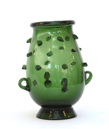Manifattura di Murano
Vaso in vetro soffiato verde verde decorato con quattro a