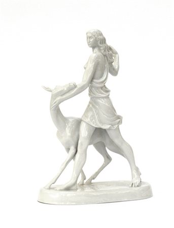 Ferdinand Opitz "Diana"
Scultura in porcellana bianca. Austria, anni '30. Firmat