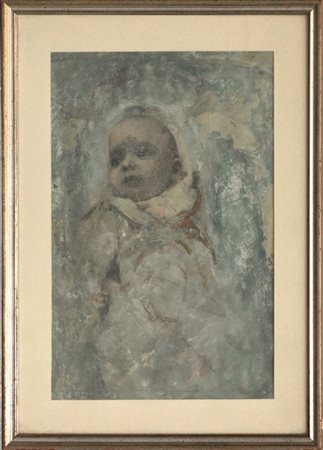 Gabriele Negri da Oleggio "Fanciullo" olio su tela (cm 50x37) In cornice 
(difet