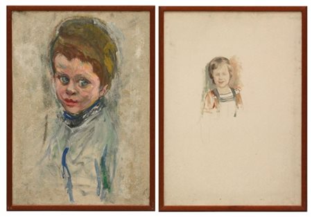 Gabriele Negri da Oleggio Lotto di due dipinti ad olio su telaraffigurenti "Fanc