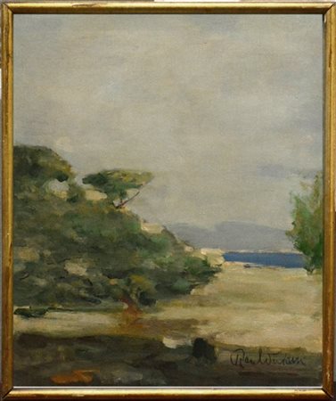Raul Viviani "Capo Posillipo" olio su tela (cm 60x50) Firmato in basso a destra.